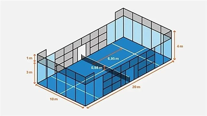 ابعاد و استانداردهای زمین پدل